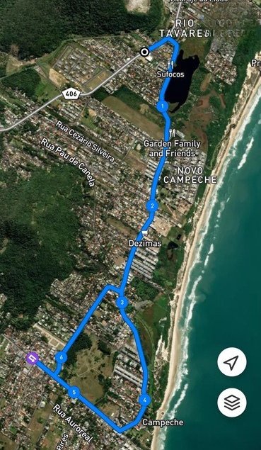 Mapa do percurso de 10km corrida